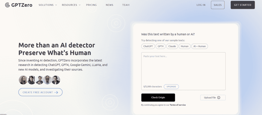 GPTZero - Homepage2
